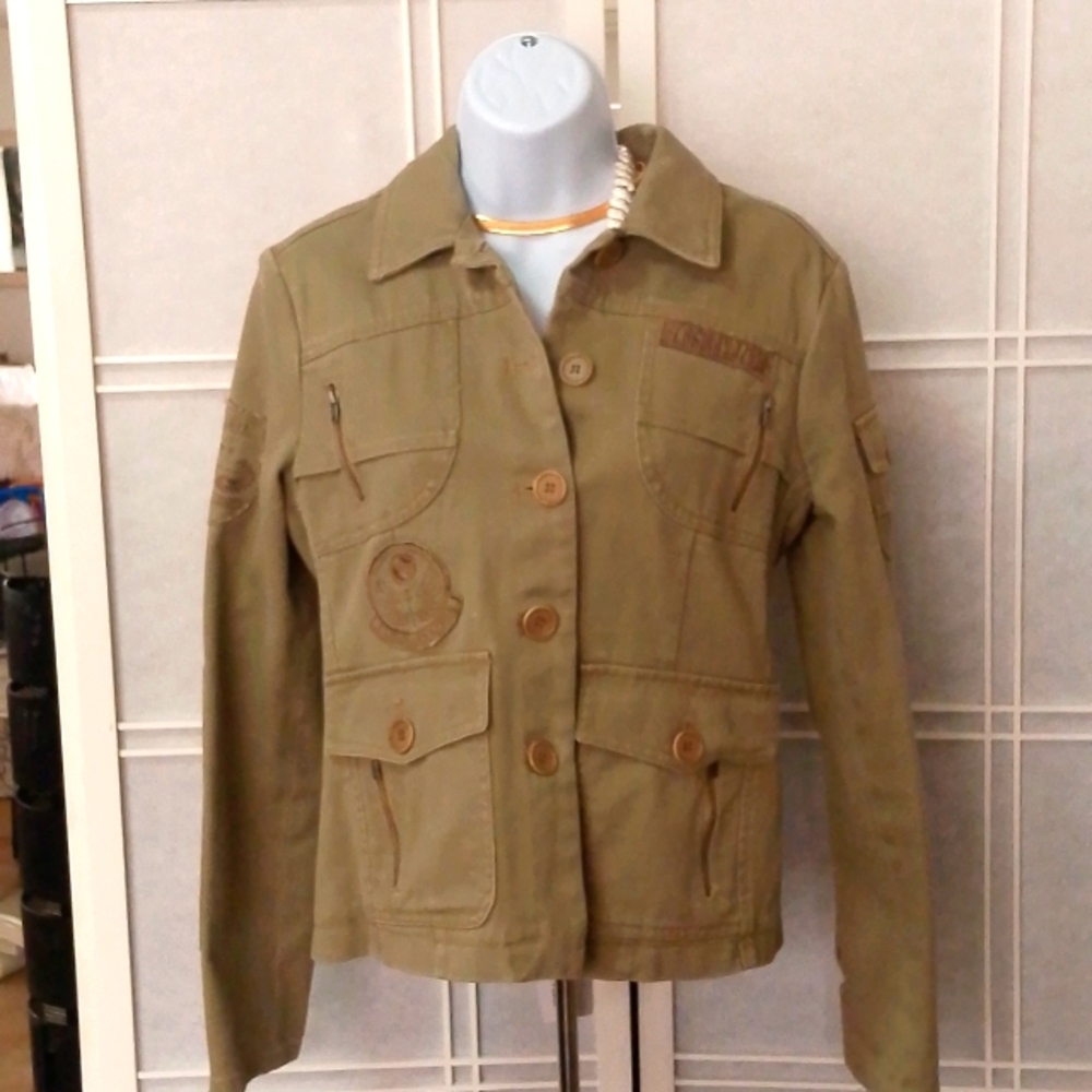 BCBG Women's Army Denim Jacket
